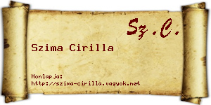 Szima Cirilla névjegykártya